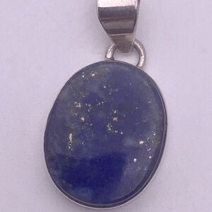 Sterling Silver Lapis Pendant 1.5” including bale. New!